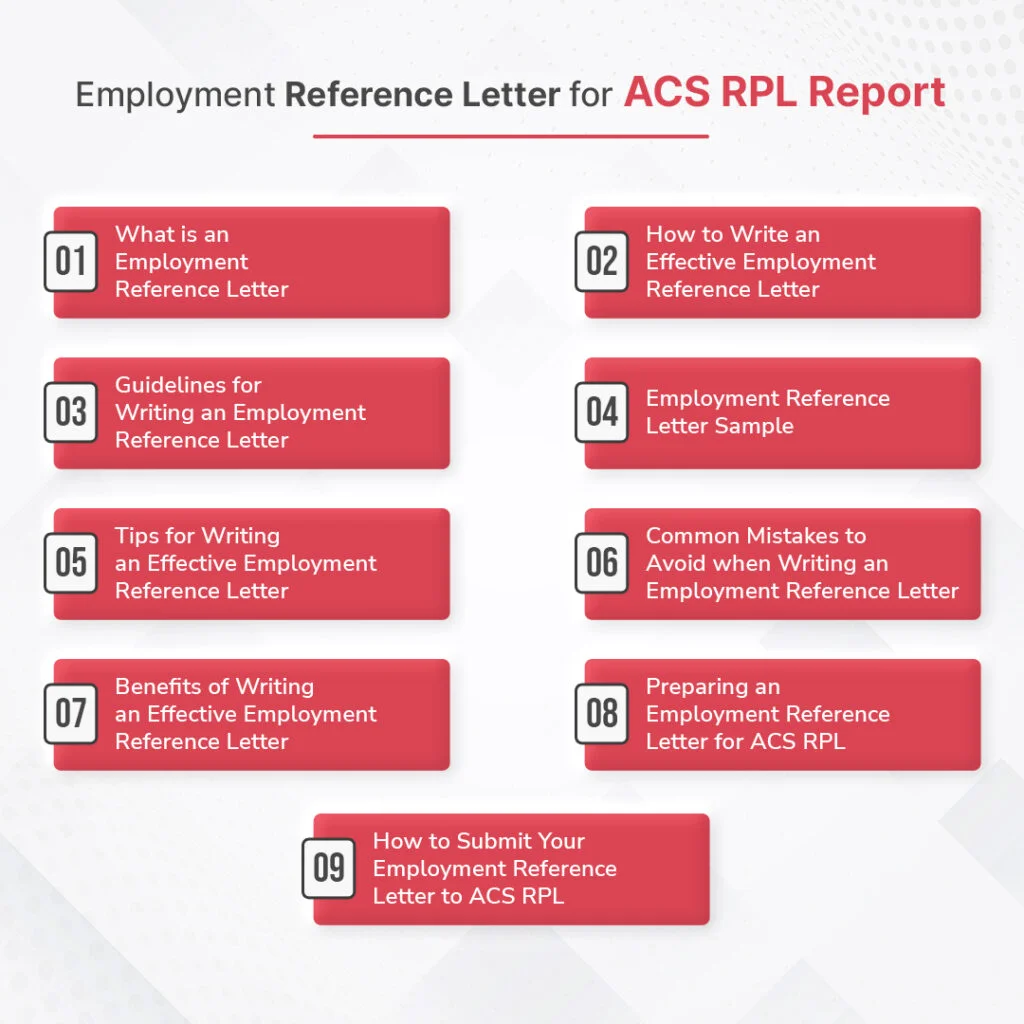 Employment Reference Letter for ACS RPL Report